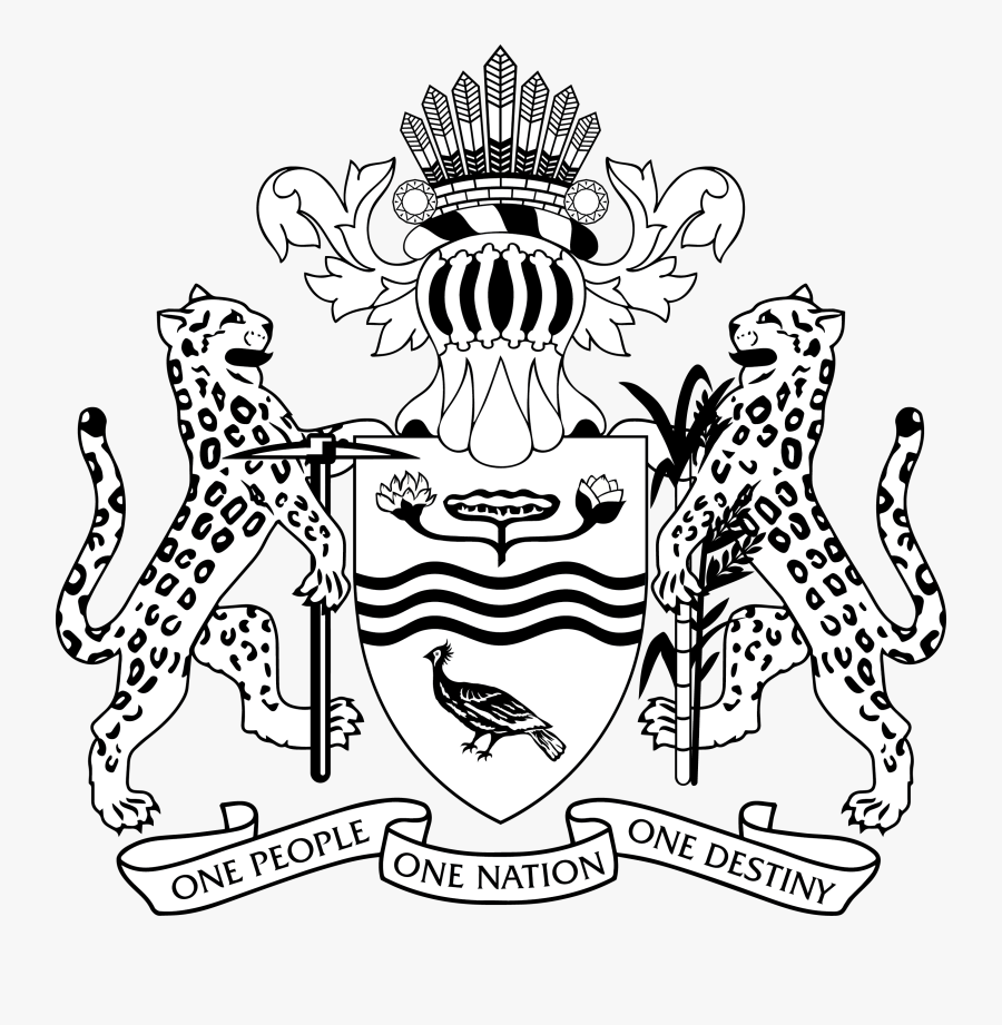 Guyana Coat Of Arms Bw - Outline Coat Of Arms Guyana, Transparent Clipart