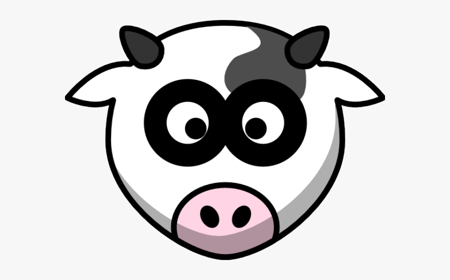Cartoon Cow Head Drawing, Transparent Clipart