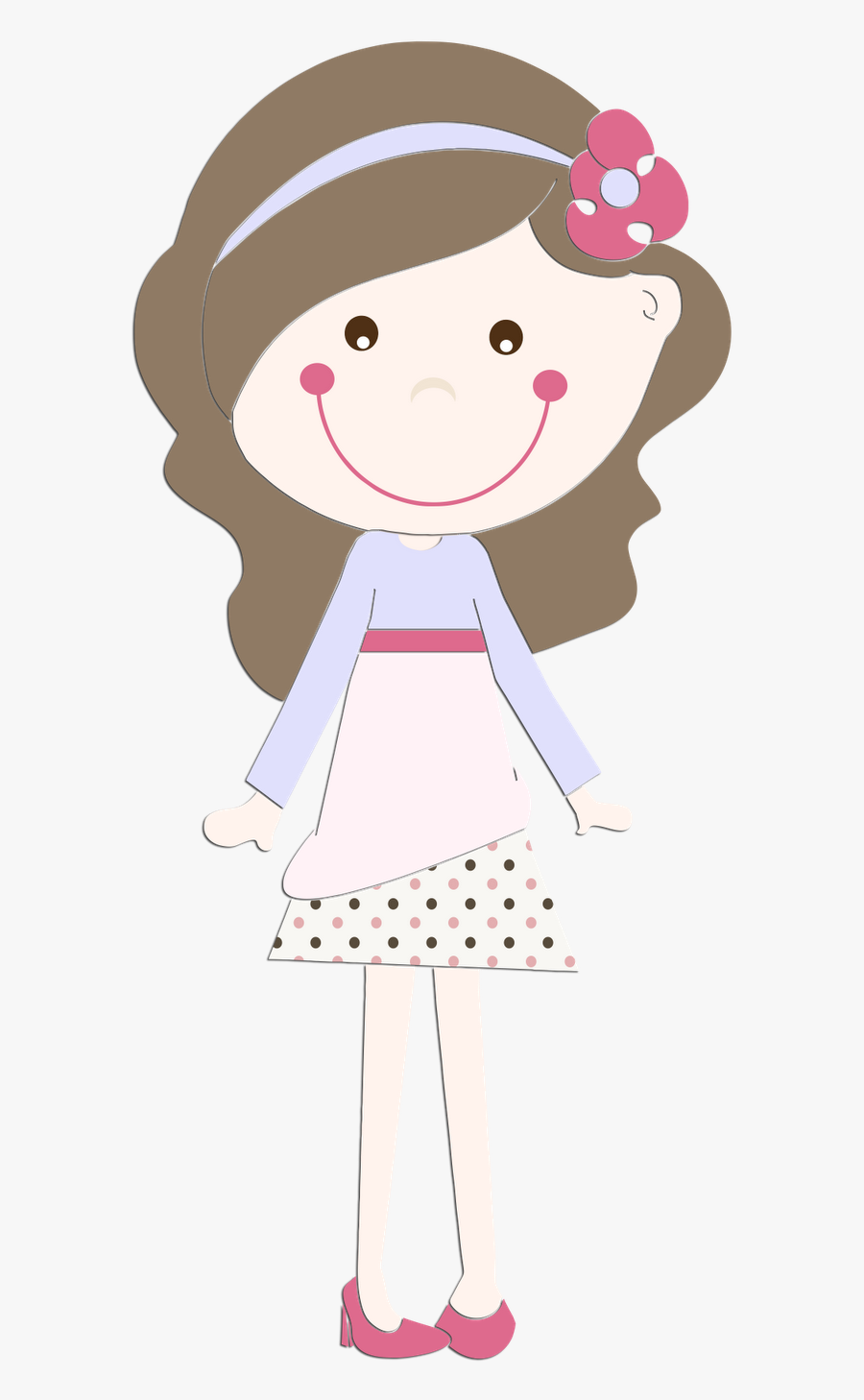 Clipart Menina Cabelo Preto, Transparent Clipart