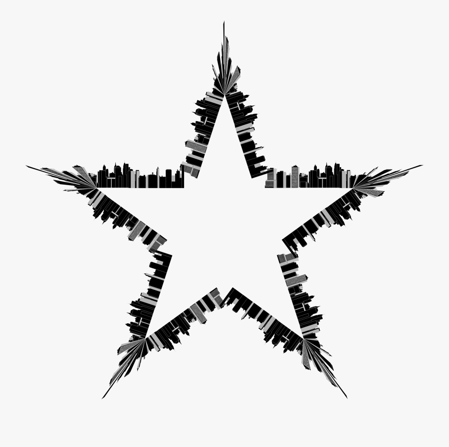 Cityscape Skyline Star Svg Black And White Download - Vietnam Flag Black And White, Transparent Clipart