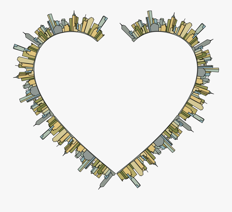 Melbourne Skyline Heart Clip Arts - City Border Clipart, Transparent Clipart