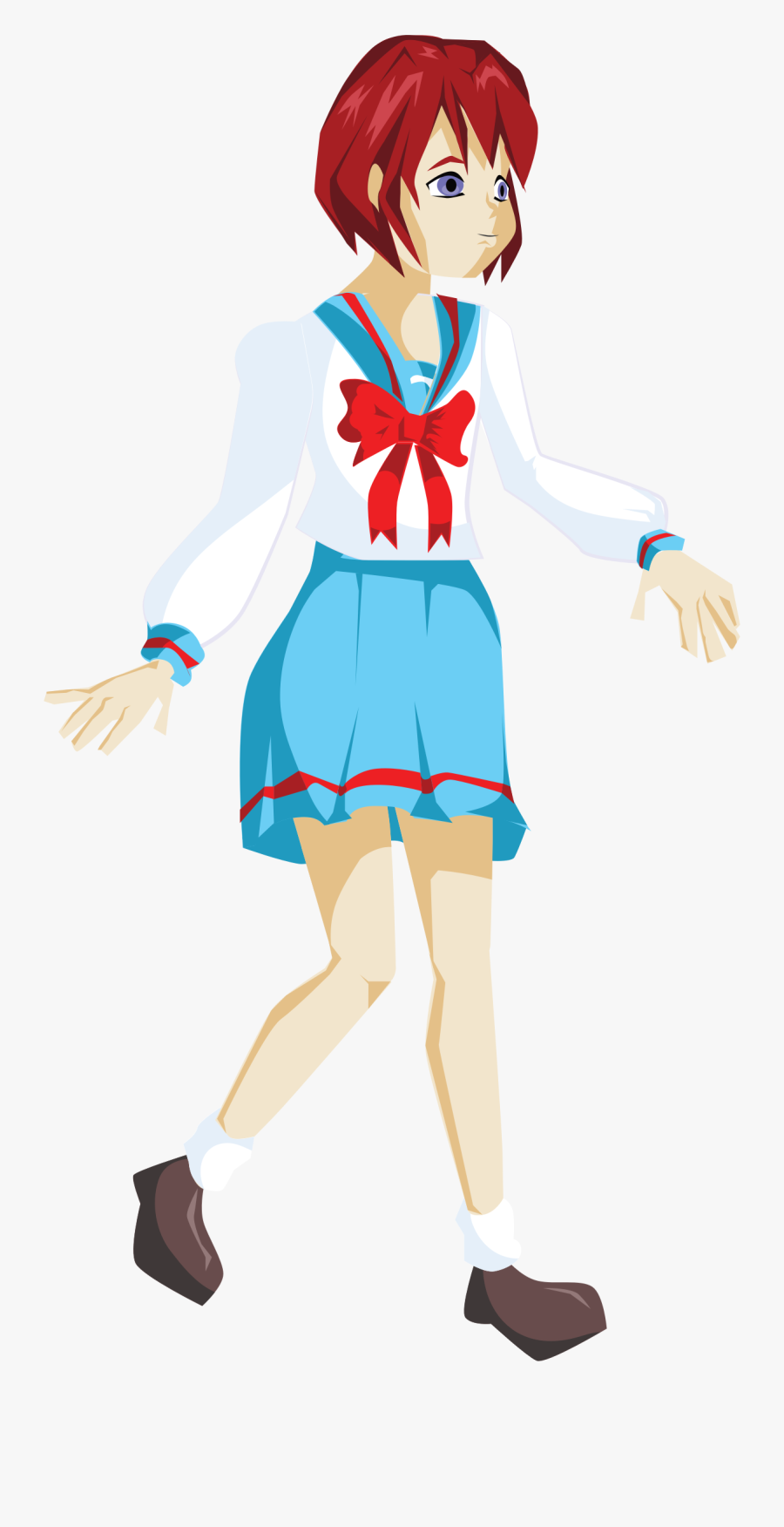 Image Transparent Stock Anime Clipart - Anime School Uniform Clipart, Transparent Clipart