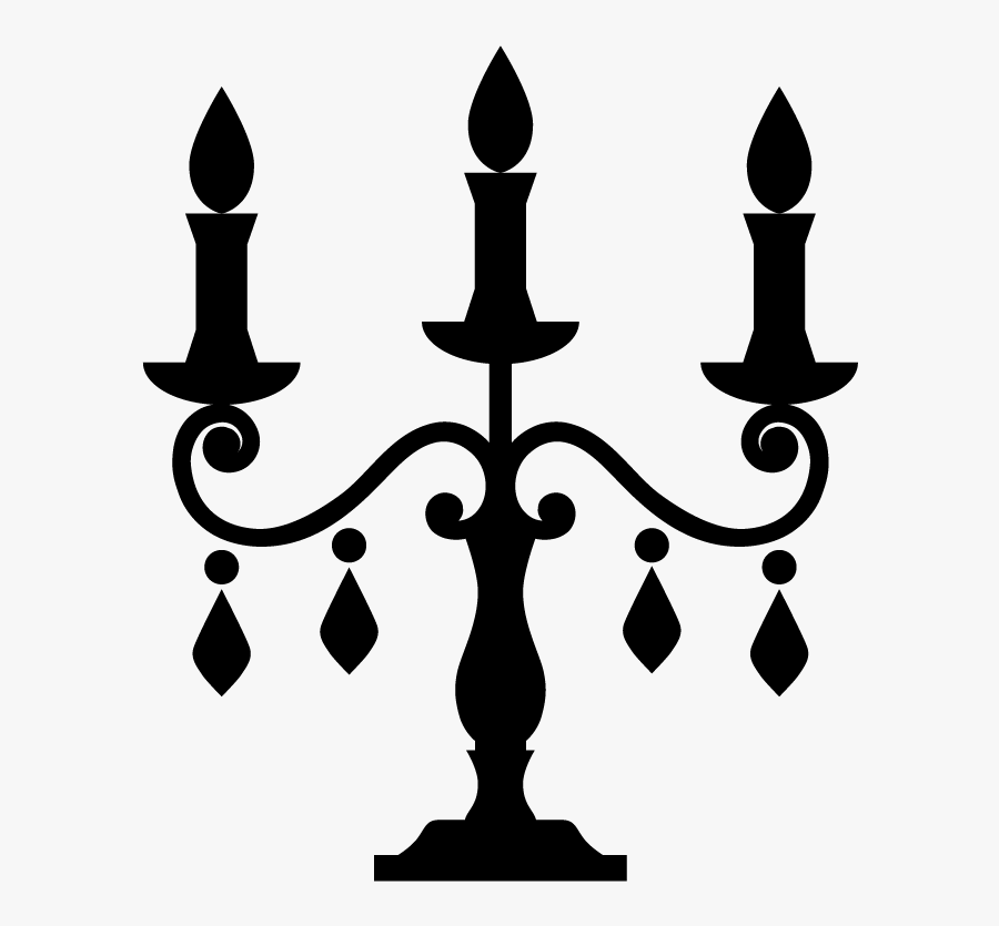 Stickers Chandelier Baroque 3 Bougies - Antique Wall Mirror Silhouette, Transparent Clipart