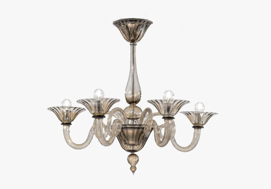 Modern Chandeliers - Lampadario Fumé Vetro Di Murano, Transparent Clipart
