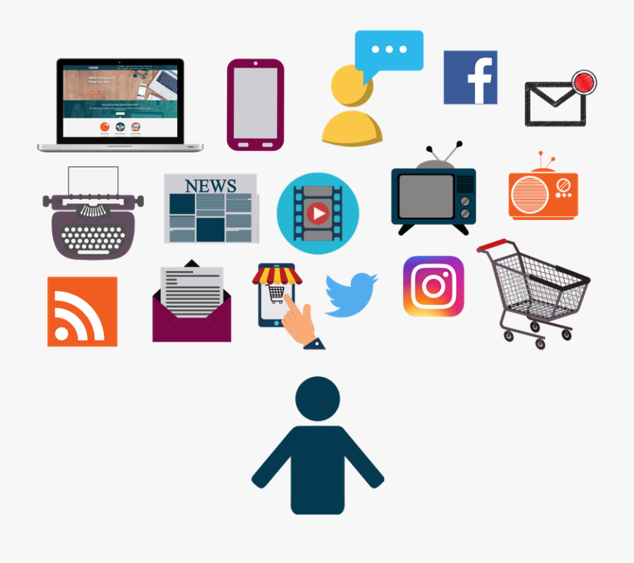 Vector Free Download Success Story Putting Content - Content Marketing Or Management Icons, Transparent Clipart