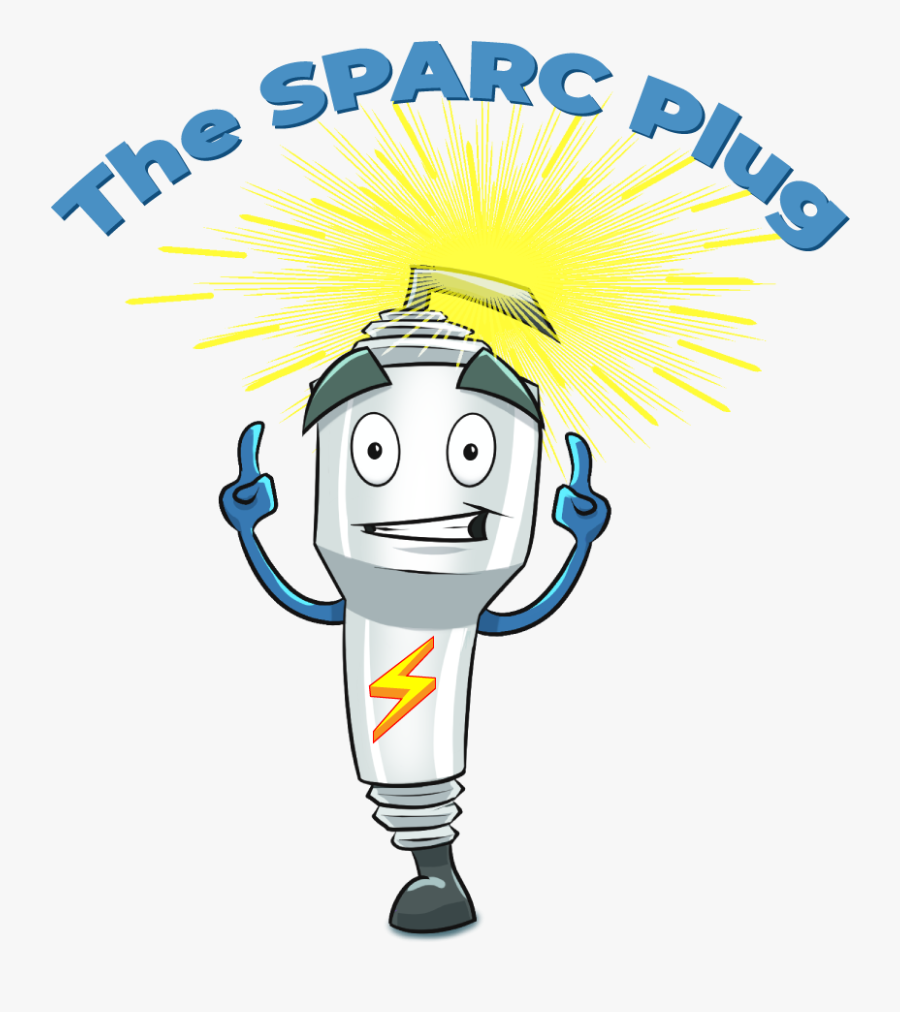 Cartoon Of Spark Plug Pointing To Text "the Sparc - Sparkplug Clipart, Transparent Clipart
