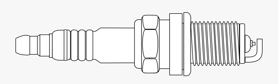Rectangle,line Art,angle - Drawing Of A Spark Plug, Transparent Clipart