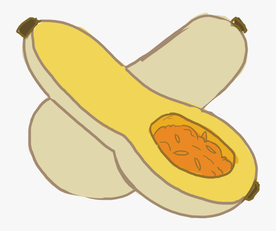 Transparent Butternut Squash Clipart - Baked Squash Clip Art, Transparent Clipart