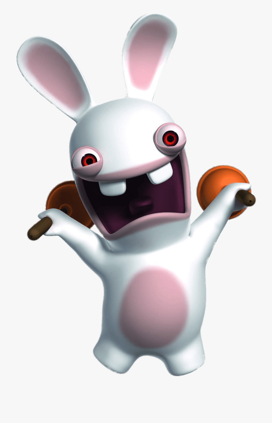 Rabbid Holding 2 Toilet Plugs - Rayman Raving Rabbids, Transparent Clipart