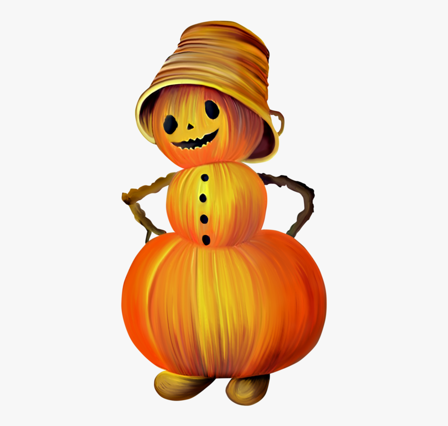 Pumpkin Snowman Clipart, Transparent Clipart