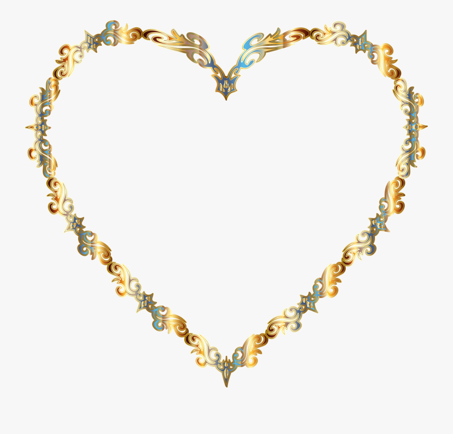 Colorful Fancy Decorative Line Art Heart Icons Png - Colorful Decorative Lines, Transparent Clipart