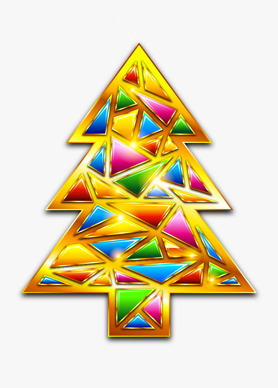 Gold Christmas Mosaic Tree Transparent Png Clipart - Christmas Tree, Transparent Clipart