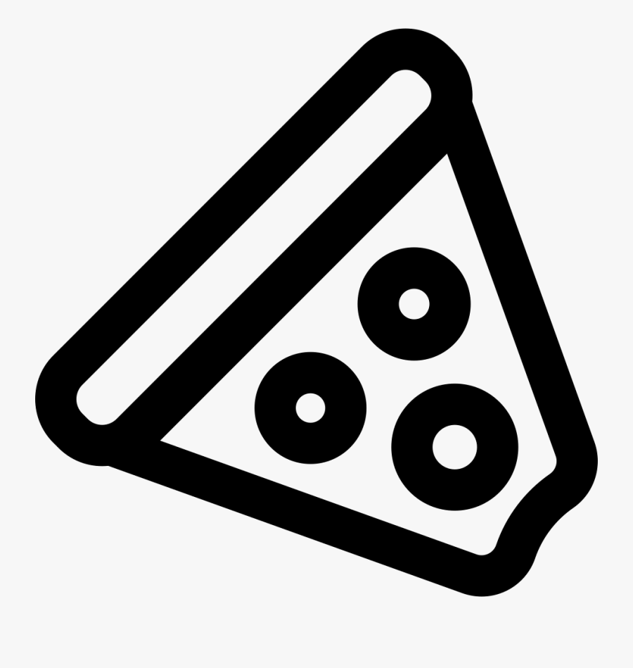 Pizza Triangular Bitten Piece Outline Comments Clipart - Restaurant, Transparent Clipart