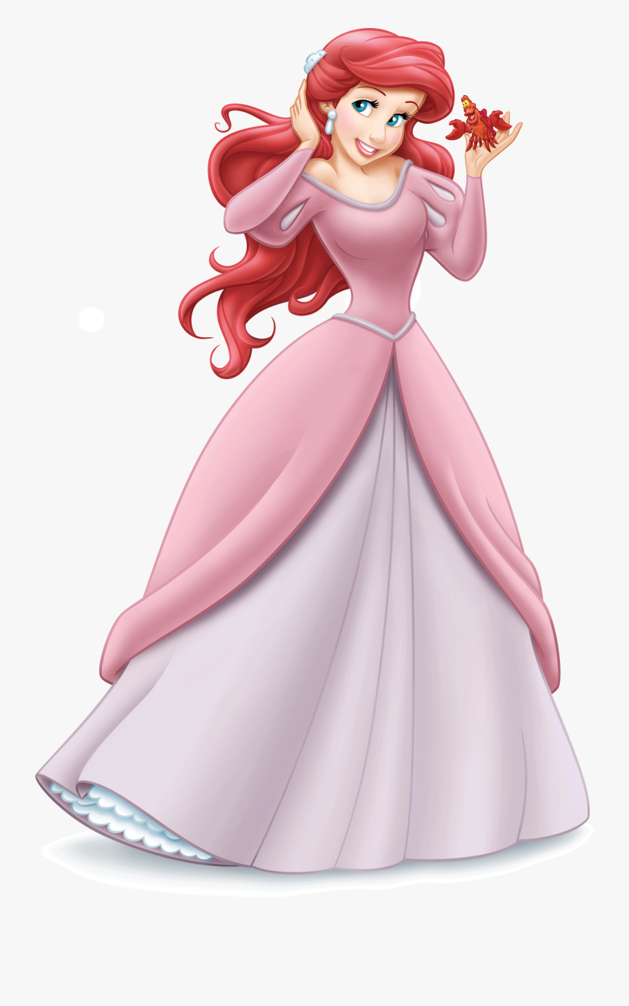 Ariel Disney Princess - Little Mermaid In Gown, Transparent Clipart