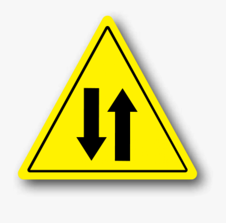 Durastripe Yellow Triangle With Double Arrow Safety - Pedestrian Safety Png, Transparent Clipart