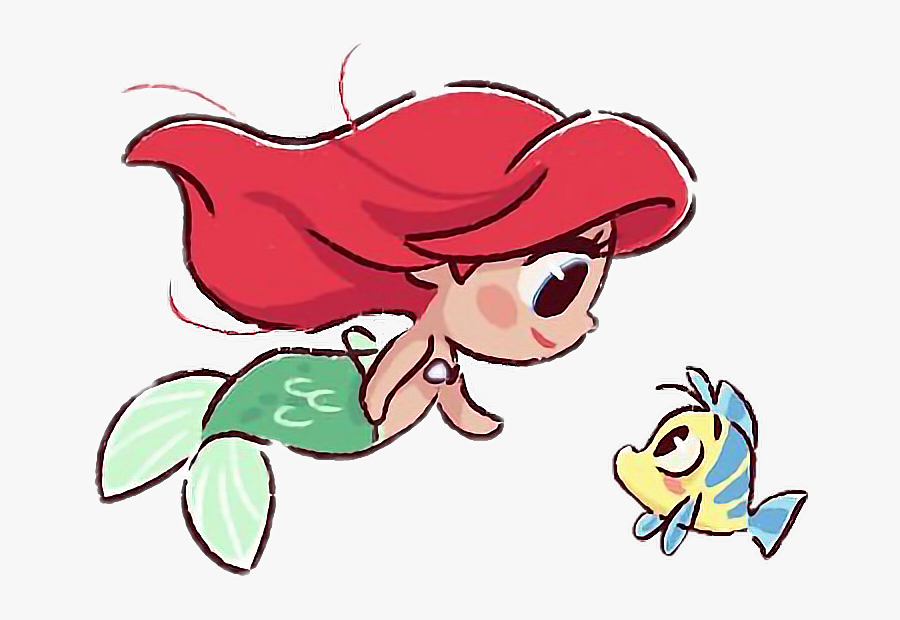 Collection Of Free Ariel Drawing Cute Download On Ui - Cute Ariel And Flounder, Transparent Clipart