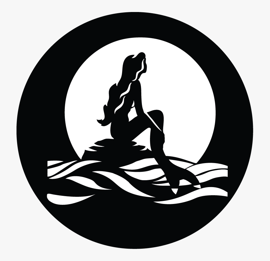 Ariel In Pumpkin Clipart - Little Mermaid Circle Black And White, Transparent Clipart