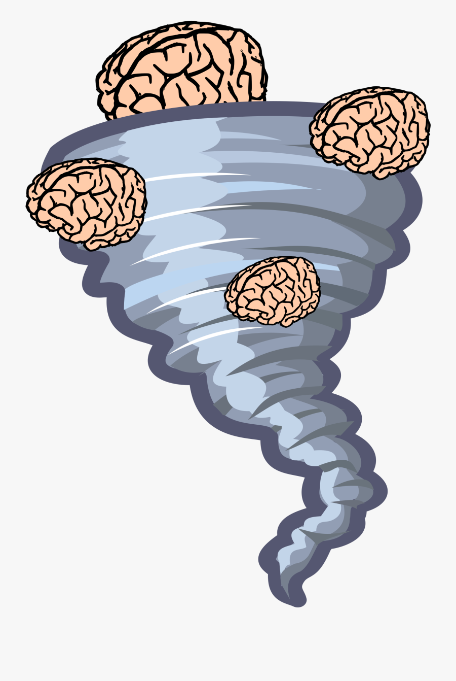 Clipart - Brain Storm Clip Art, Transparent Clipart