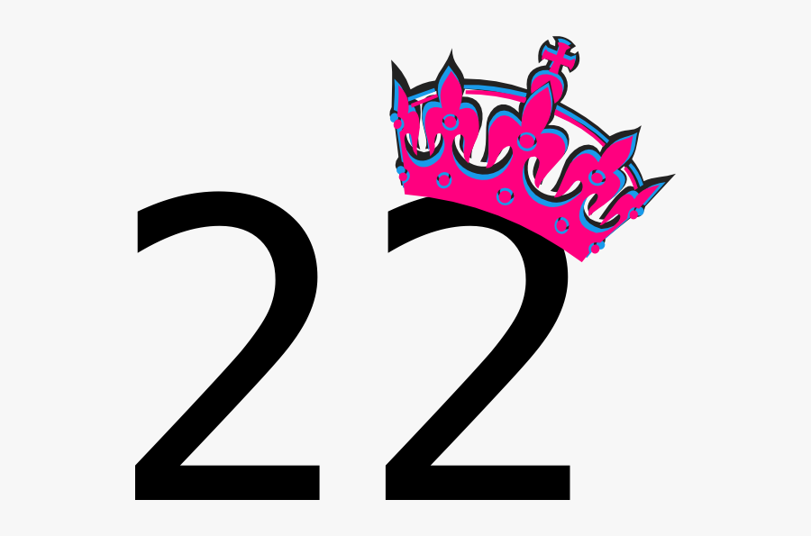 Pink Tilted Tiara And Number 22 Clip Art At Clker - Happy Birthday ...