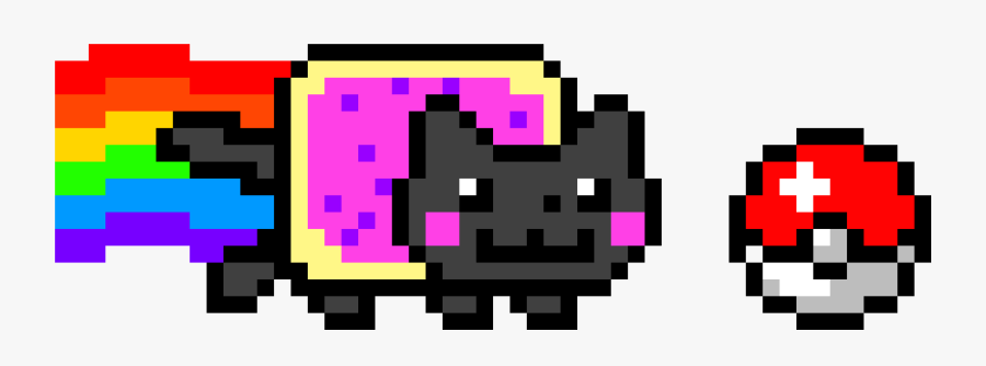Nyan Cat Youtube Pixel Art - Easy Pixel Art Minecraft Grid, Transparent Clipart