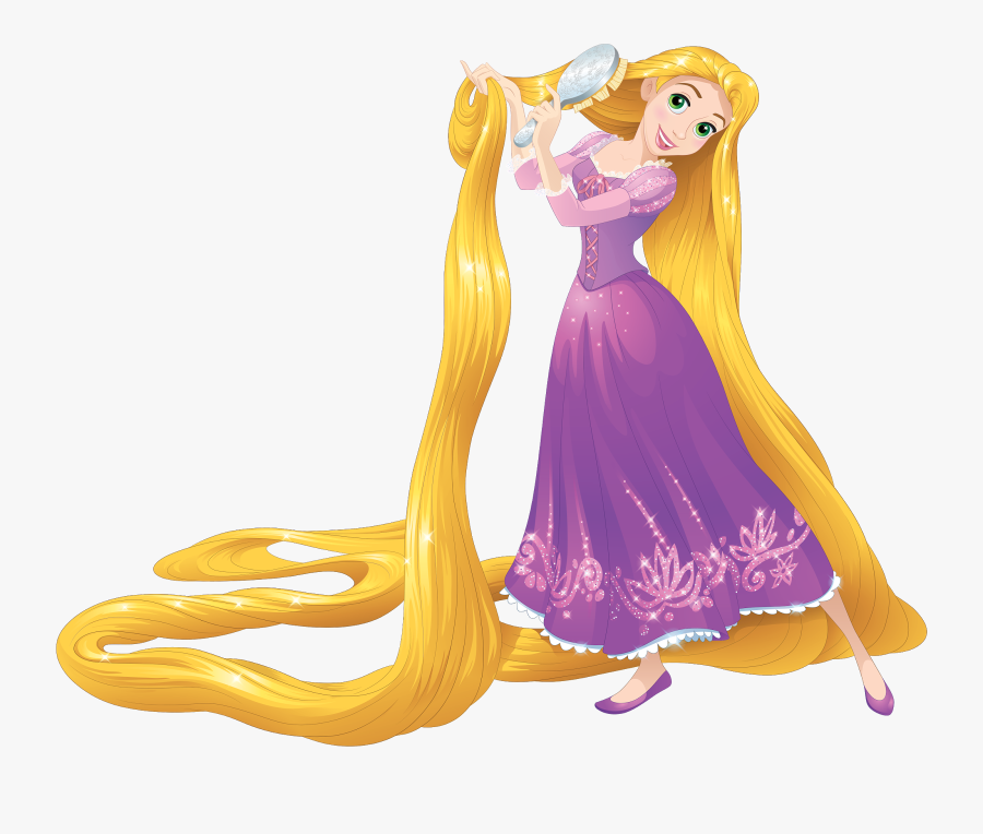 Rapunzel Brushing Her Hair - Rapunzel Combing Her Hair, Transparent Clipart