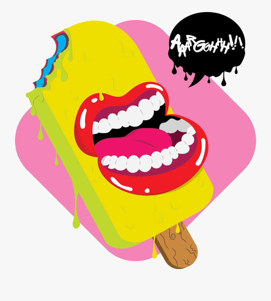 Tongue Clip Fun Vector Black And White - Illustration, Transparent Clipart