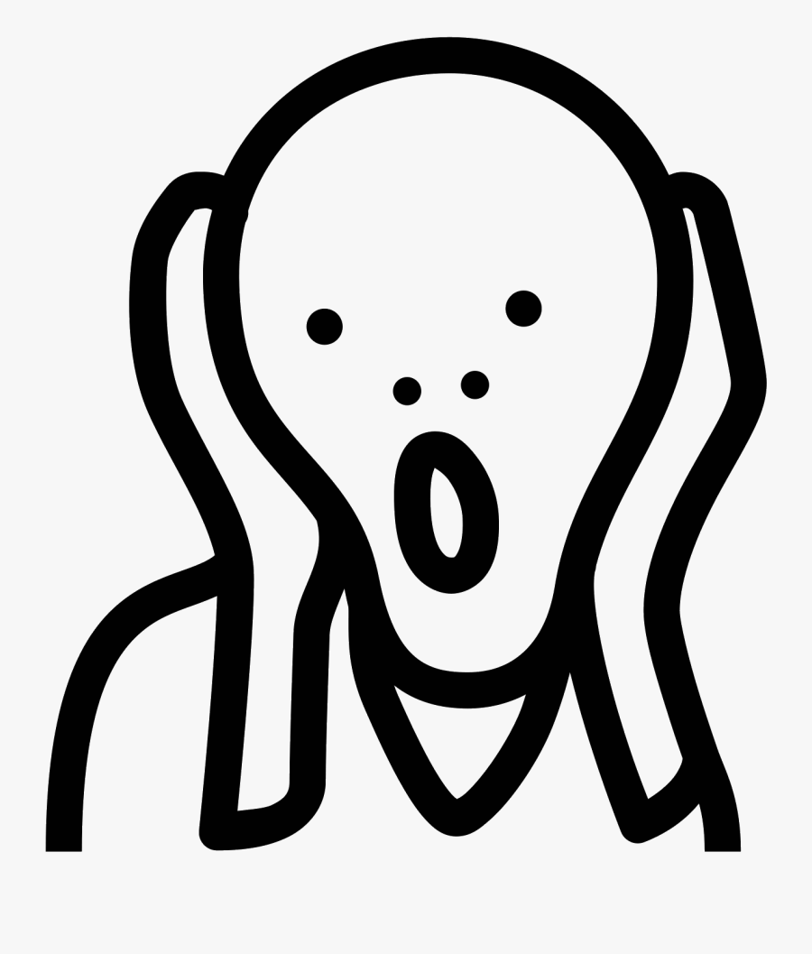Clip Art Black And White Artist Vector Icon - Edvard Munch The Scream Icon, Transparent Clipart