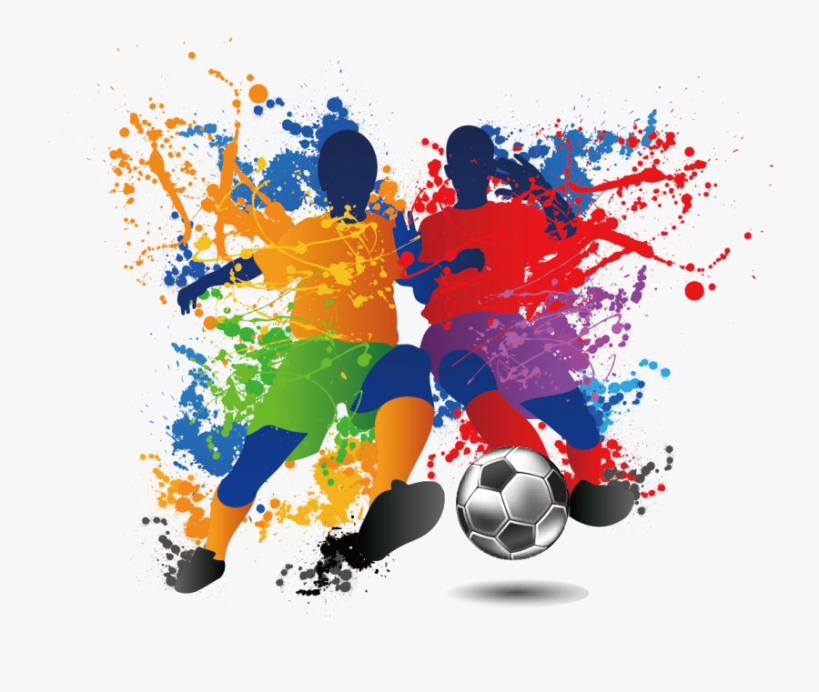 Crazy Coated Color Football Illustration Player Futsal - Vector Futsal Png, Transparent Clipart