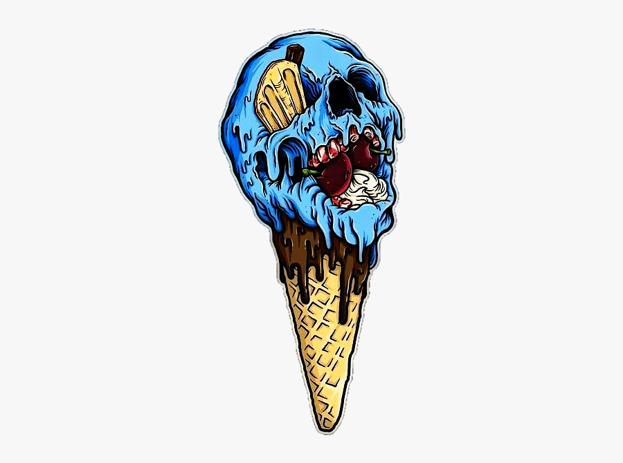 Sorvete Zombie Zombies Zombieapocalypse Sorvete Zumbi - Ice Cream Cone Skull, Transparent Clipart