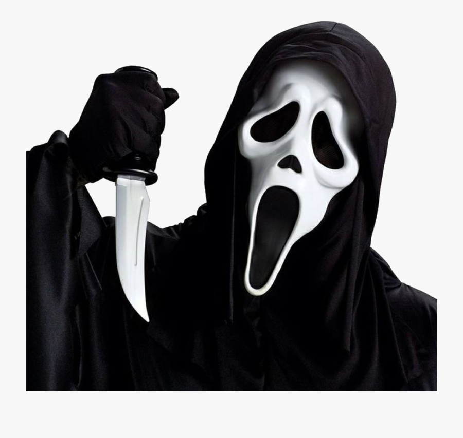 #scream #ghostface #mask #knife #black #blacktheme - Scream Mask, Transparent Clipart