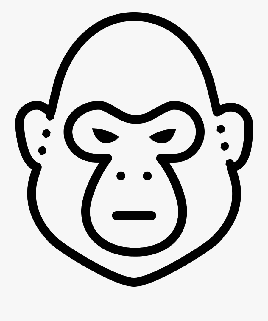Screaming Vector Black White Face Frames Illustrations - Gorilla Face Drawing Easy, Transparent Clipart