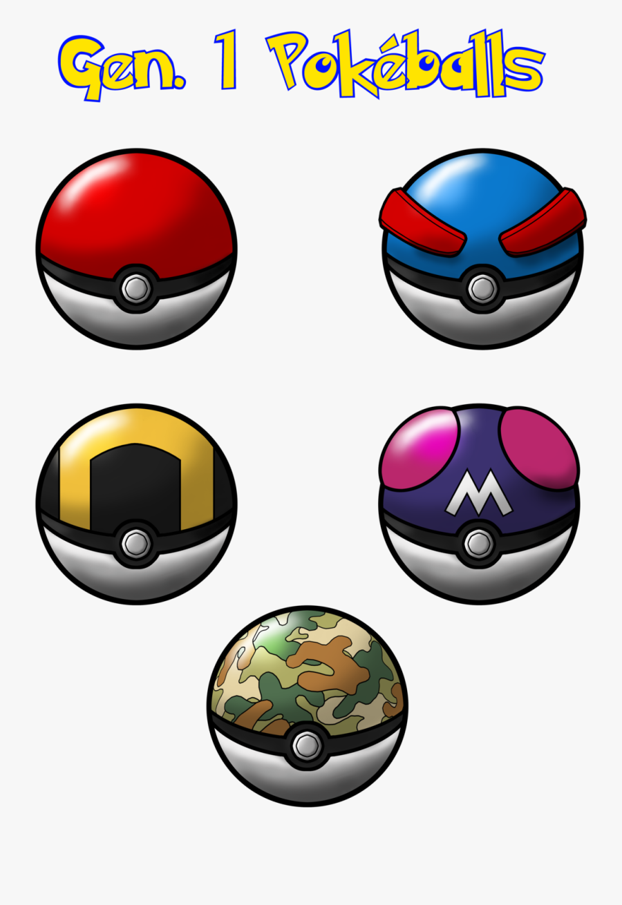 1 Poke Balls By Falco4077 - Pokeballs Gen 1, Transparent Clipart