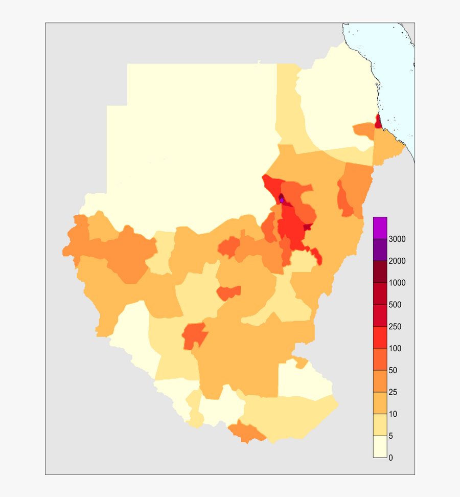 Sudan Population Distribution Map, Transparent Clipart
