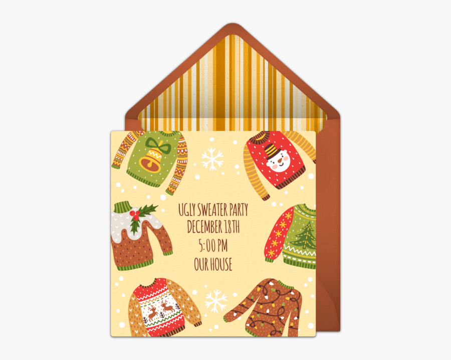 Ugly Sweater Clipart Invite - Illustration, Transparent Clipart