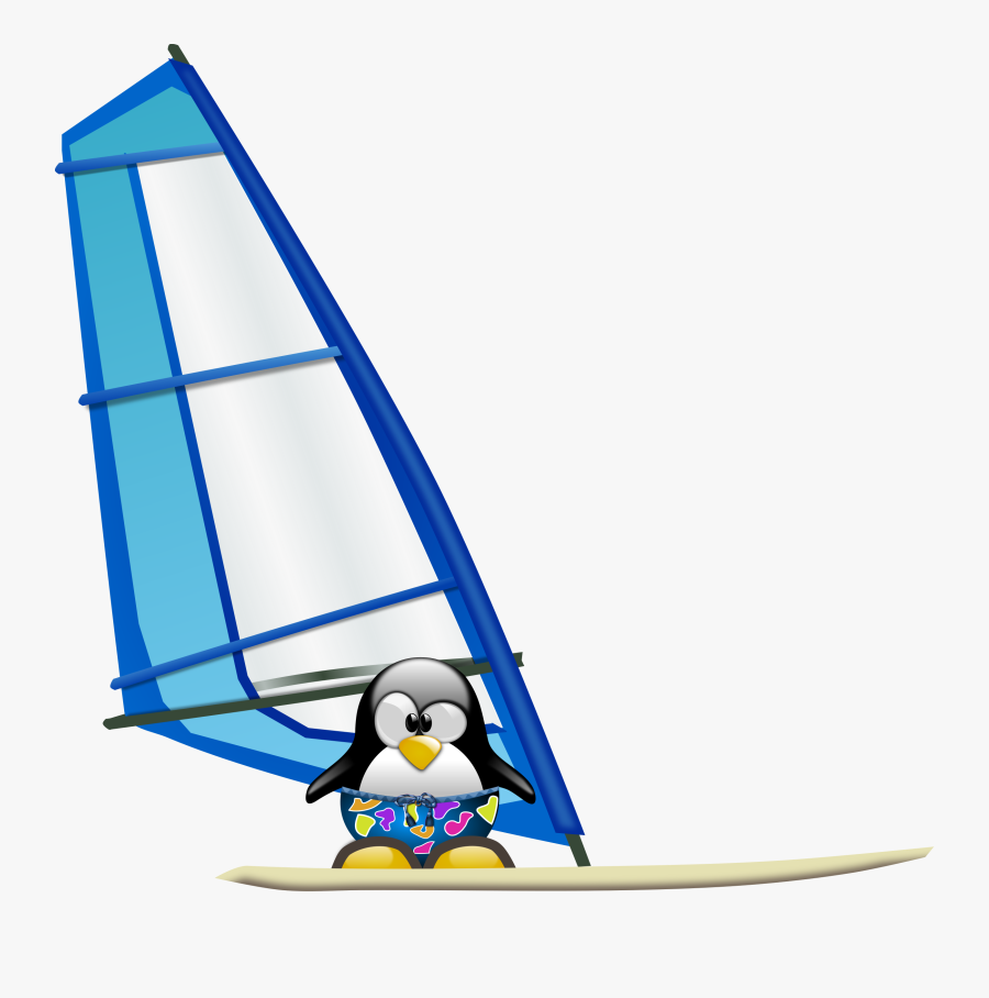 Tux Sailing - Windsurf Png, Transparent Clipart
