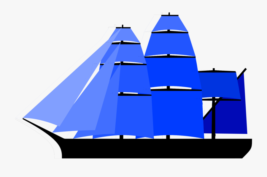 1280px-alternate Fully Rigged Ship Sail Plan - Blue Ship Png, Transparent Clipart