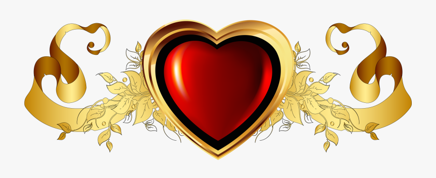Gold Heart Vector Png Transparent, Transparent Clipart