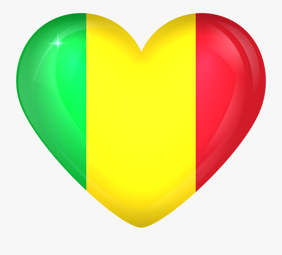 Romania Flag Heart, Transparent Clipart