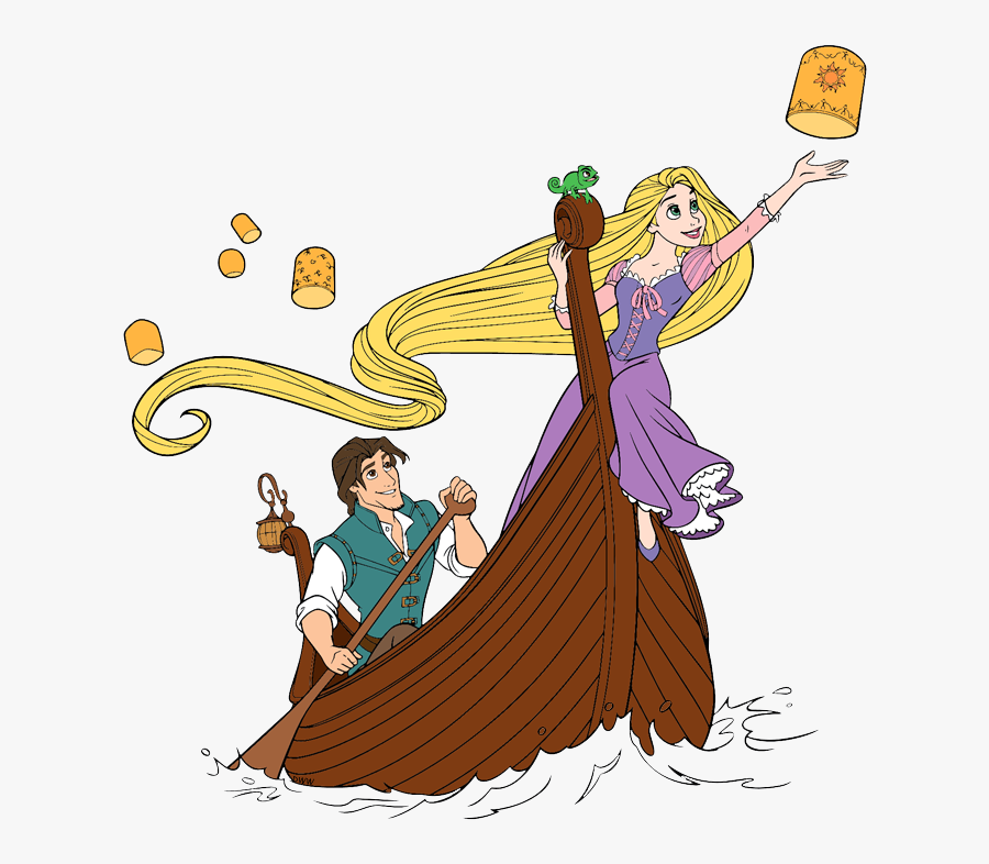 Rapunzel And Flynn Boat, Transparent Clipart