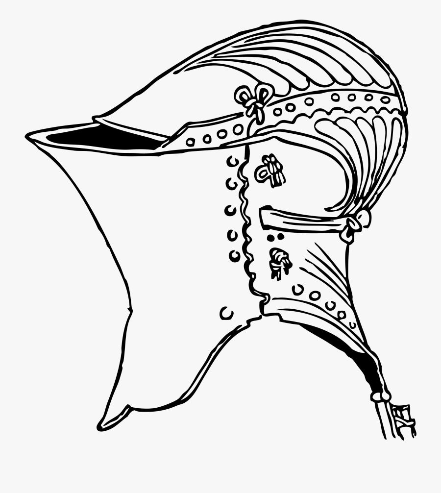 Knight Helmet Line Drawing , Free Transparent Clipart - ClipartKey
