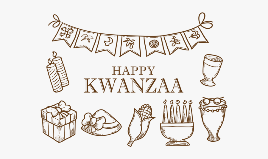 Hand Drawn Kwanzaa Icons Vector, Transparent Clipart