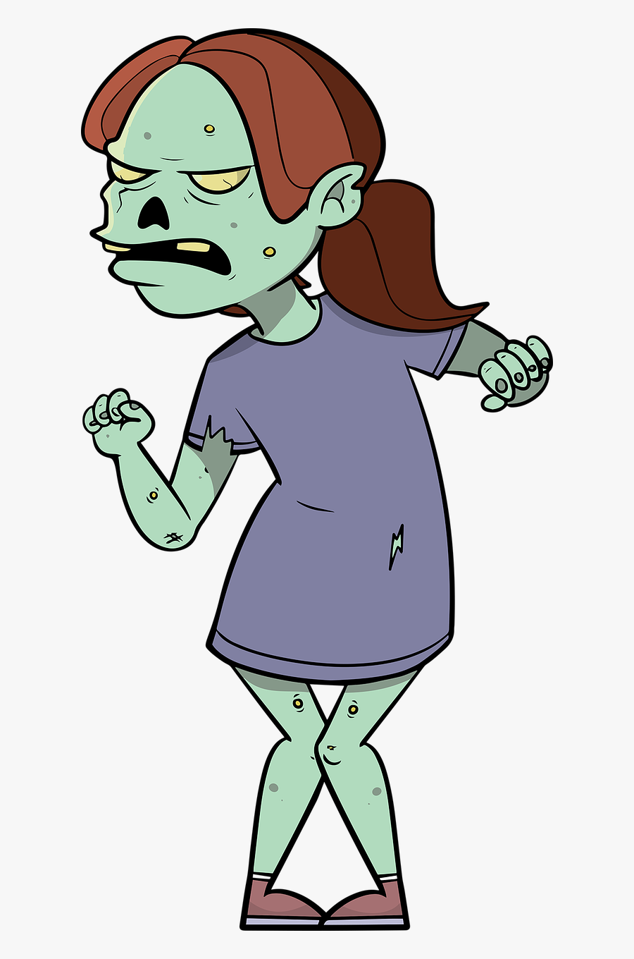 Png Download , Png Download - Png Caricatura De Mujer Zombie, Transparent Clipart