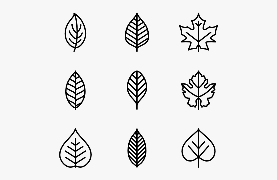 Clip Art Fall Leaf Outline - Black And White Png Leaf Icon, Transparent Clipart