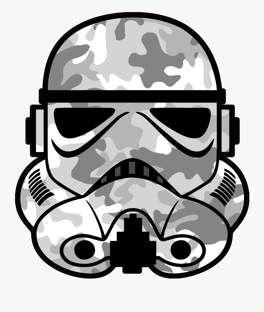 Stormtrooper Mask Cut Out Clipart , Png Download - Black And White Stormtrooper, Transparent Clipart
