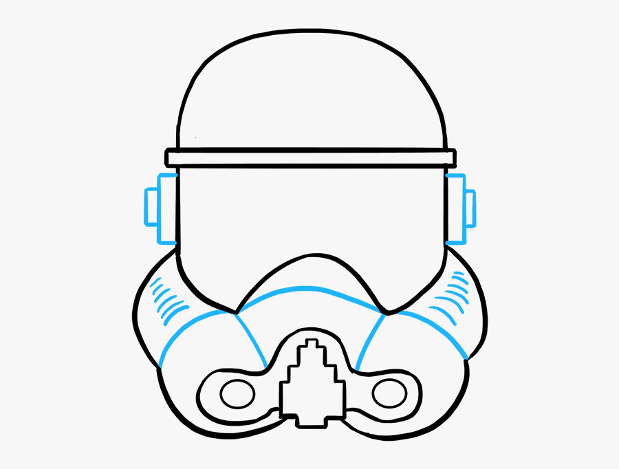 How To Draw A Stormtrooper Helmet Really Easy Drawing - Draw Pictures Easy Storm Troopers, Transparent Clipart