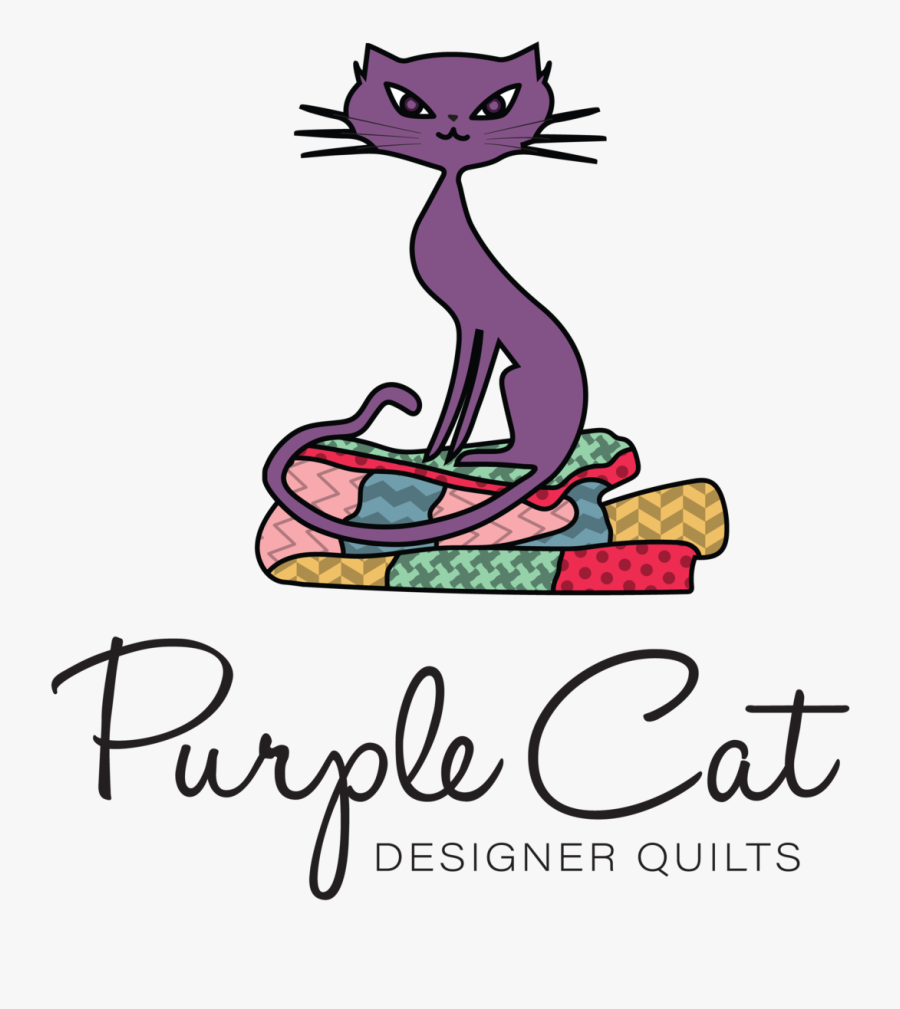 Hugging Clipart Quilter - Purple Cat Cartoons, Transparent Clipart