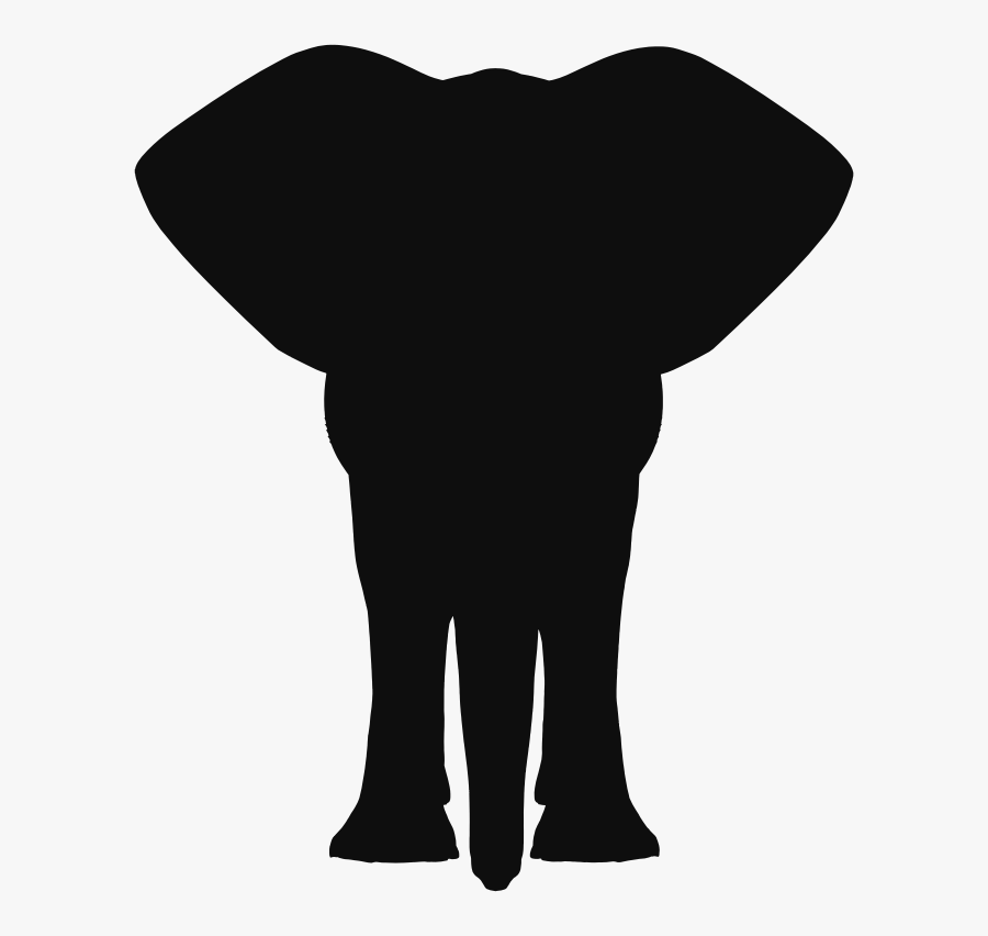 Standing,silhouette,neck - Elephant Front View Vector, Transparent Clipart