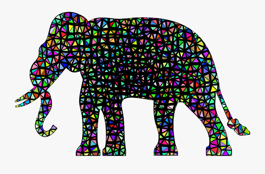 Elephant Silhouette Flying Apart 2 With Background - Sample Elephant Drawing Design, Transparent Clipart