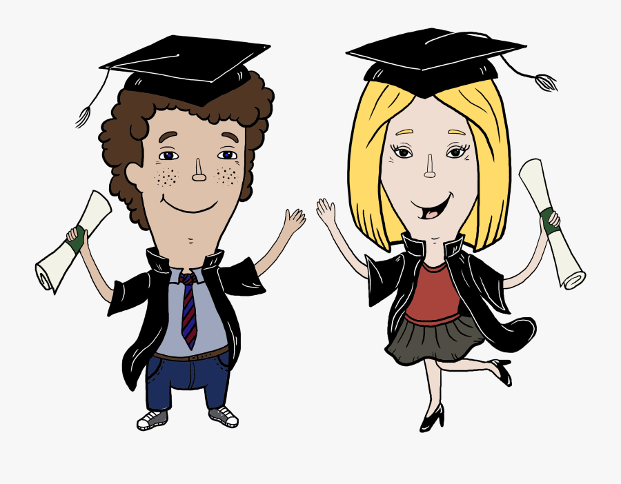 Coloured Character Illustrations Of One Female And - Cartoon, Transparent Clipart