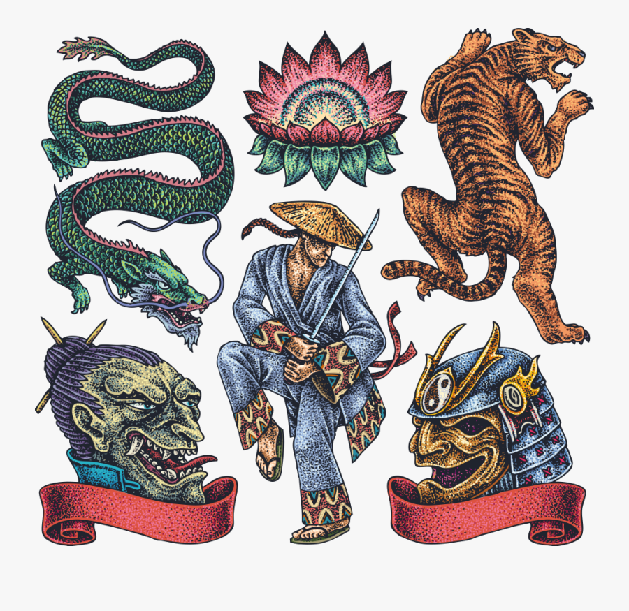 Tattoo Artist Character Japanese Dragon Vector Irezumi - Japanese Dragon Artwork Tattoo, Transparent Clipart
